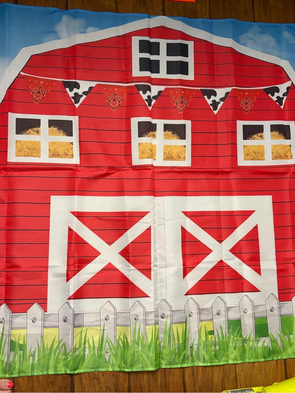 Red Barn Farm Backdrop - Printed Barn Scene
